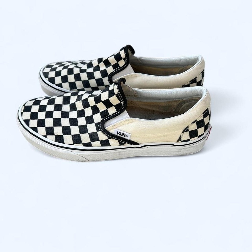 Black and white checker slip-on Vans Classic skater streetwear Women 9/Men 7.5